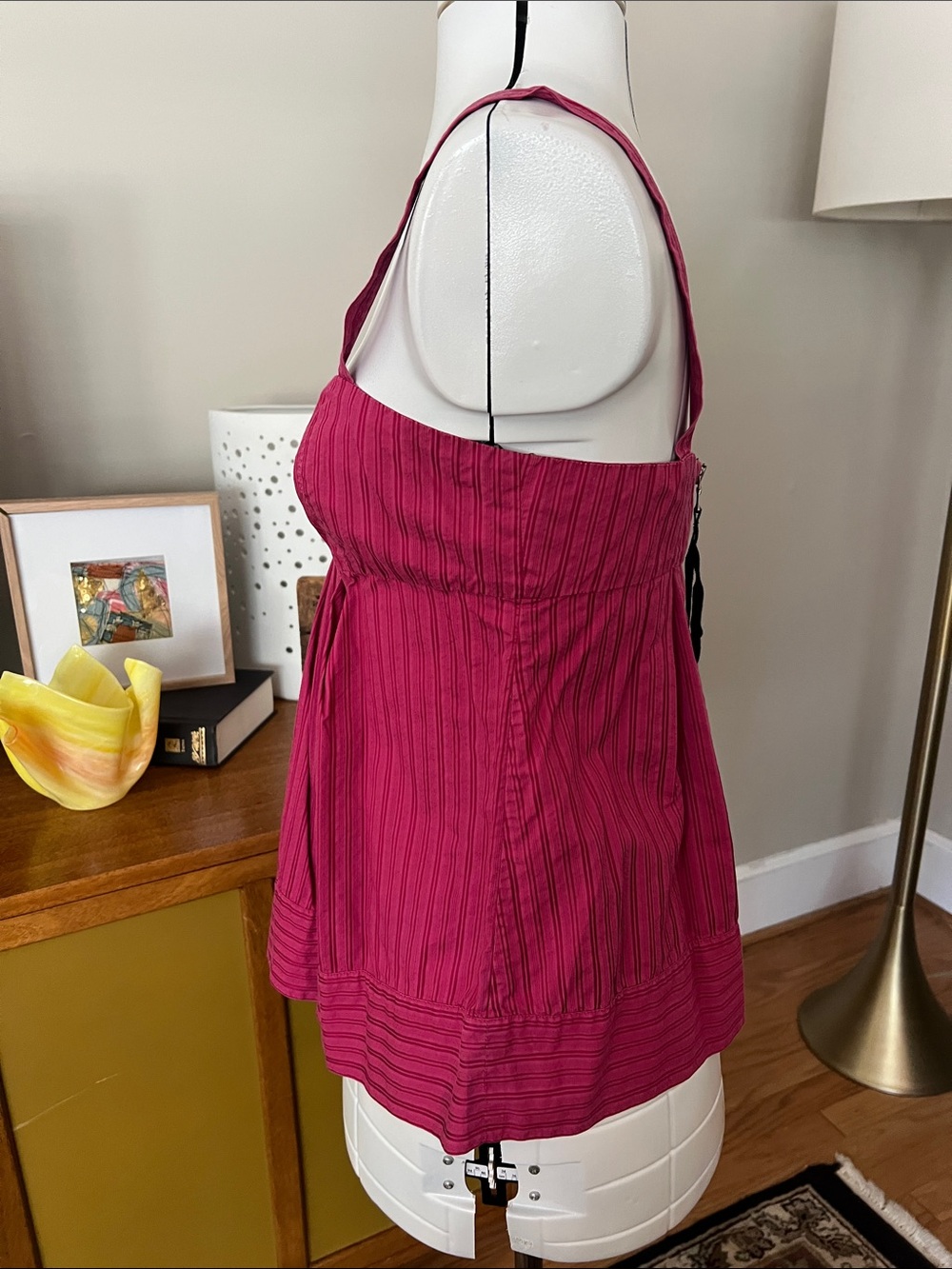 Vintage Y2K Marc by Marc Jacobs Fuchsia Pink Striped Empire Camisole - Picture 3 of 7